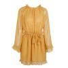 Load image into Gallery viewer, Simplee Lace up backless mesh dress women Elegant stringy selvedge sash mini dress Fashion long flare sleeve dresses vestidos seodoctoronline