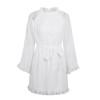 Load image into Gallery viewer, Simplee Lace up backless mesh dress women Elegant stringy selvedge sash mini dress Fashion long flare sleeve dresses vestidos seodoctoronline